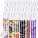 Zhehao 24 Adet 14 oz 400 ml Kapaklı Plastik Meyve Suyu Şişeleri Yeniden Kullanılabilir Duyusal Şişeler Beyaz Kapaklı Toplu Su Şişeleri İçecek Saklamak için Boş Şeffaf İçecek Kapları Smoothie Süt Çay