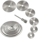 ZHL Tools 6 Parça Mini Matkap Ucu Ahşap Kesme Yuvarlak Çelik Bıçak Testere Diski - Siyah