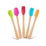 Zhlhome Renkli Bambu Saplı Silikon Uçlu Spatula 5li Set