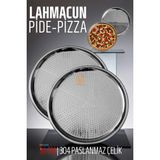 Zhltools Lahmacun Pizza Pide Pişirme Tepsisi 36 cm 2 Li Set - Gümüş