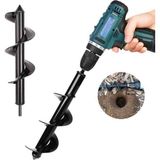 Zhltools Matkap Ucu Burgu Aparatı Toprak Delici Gübre Tohum Karıştırıcı Bitki Fide Fidan Ekimi - 33x8,5cm - Siyah