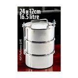 Zhltools Sefer Tası Paslanmaz Çelik Yemek Kabı 24X36CM 16.5 Litre - 16,5 lt - Gümüş