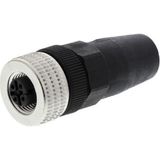 Zhong M12PG-4A ,M12/4-PIN Düz Dişi Soket - 0 - Siyah