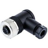 Zhong M12PG-4D ,M12/4-PIN Açılı Dişi Soket - 0 - Siyah
