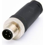 Zhong M12PG-4K ,M12/4-PIN Düz Erkek Soket - 0 - Siyah