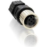 Zhong M12PG-5A ,M12/5-PIN Düz Dişi Soket - 0 - Siyah