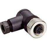 Zhong M12PG-5D ,M12/5-PIN Açılı Dişi Soket - 0 - Siyah