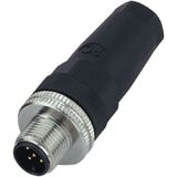 Zhong M12PG-5K ,M12/5-PIN Düz Erkek Soket - 0 - Siyah