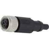 Zhong M12PG-B4A ,M12/4-PIN B-Code Düz Dişi Soket - 0 - Siyah