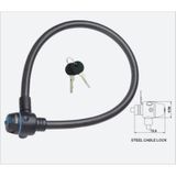 Zhongli Motosiklet Bisiklet 15 MM X 150 CM Anahtarlı Halat Kilit Siyah