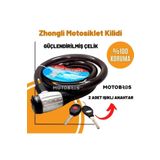 Zhongli Motosiklet Kilidi Çelik Güçlendirilmiş Halat Zincir Kilit 25x200 2 Metre