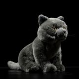 ZHONGXIN MADE İngiliz Kısa Kedi Doldurulmuş Hayvan - 11" Peluş Oyuncak Gri Kedi, Çocuklar için Yumuşak Oyuncak Kedi (İngiliz Kısa Kedi 1)