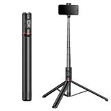 zhoppy Telefon Tripod Standı Vlog Kaydı Için Uzaktan Kumandalı Selfie Çubuğu, Seyahat Ve Açık Hava Etkinlikleri Için Uzatılabilir Hafif Taşınabilir Siyah