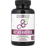 Zhou Nutrition Resveratrol, 60 Veggie Capsules (500 mg Per Capsule) - Aromasız