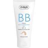 Ziaja BB Krem 50 ml Yağlı&Karma Cilt İçin Nemlendirici Doğal Ton E Vitamini İçerir - cilt kızarıklığını kapatır