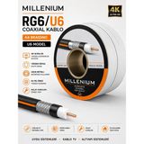 Zibox 100 Metre Rg6-U6 Uydu Anten Kablosu Kolay Kurulum ve Dayanıklı Tasarım ile Birinci Kalite