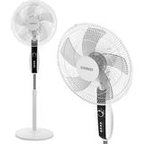 Zibox Everest FAN11 Cool Air 16'' 50 Watt 5 Pervaneli 3 Kademe 1200RPM Zaman Ayarlı Vantilatör - Beyaz - Siyah