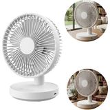 Zibox Feny FN-F75 180 Derece Ultra Sessiz 3 Kademeli Şarjlı Mini Masaüstü Beyaz Fan Vantilatör - Siyah