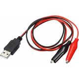 Zibox Powermaster PM-28657 USB Erkek - Küçük Krokodil Uçlu 5V 2A Test Kablosu 60 cm - Siyah