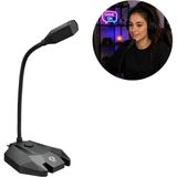 Zibox Snopy SN-110M Siyah LED Işıklı USB Gaming Oyuncu Masaüstü Mikrofon