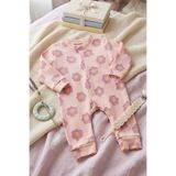 Zıbzıb baby %100 Pamuk Yenidoğan Çiçek Baskılı Çıtçıtlı Bebek Tulum Hastane Çıkışı Bebek Kıyafeti