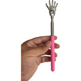 Zidao Store Teleskopik Sırt Kaşıyıcı 21-57 cm Masaj Aparatı Silikon Tutma Metal Parmak Başlık Masaj Aleti - Pembe