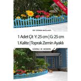 ZiDi Plastik Dekoratif Plastik Bahçe Çiti ve Peyzaj Çiti 1 ADET ÇİT (Y: 25 CM / G: 25 CM) TOPRAK AYAKLI - Bodrum