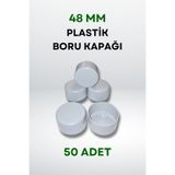 Zidi Plastik Plastik Boru Kapağı 48 MM (50 Adet) - Açık Gri