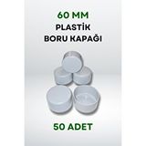 Zidi Plastik Plastik Boru Kapağı 60 mm (50 Adet) - Açık Gri