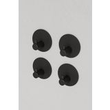 Zift Unique 4 Adet Oval Paslanmaz Çelik Siyah Banyo Askısı / Bornoz Askısı / Havlu Askısı / Lif Askı / Havluluk