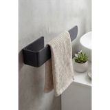 Zift Unique Siyah Paslanmaz Çelik Havluluk / Yapışkanlı Sistem / Banyo Askısı /tuvalet Havlu Askısı / Mat Siyah