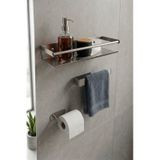 Zift Unique Yapışkanlı Banyo Aksesuar Seti , Paslanmaz Çelik Tuvalet Banyo Havlu Askısı , Raf , Stand, Inox