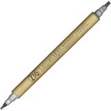 Zig 102 Metalik Tonlar 2 mm 3,5 mm Silver Çift Taraflı Kaligrafi Kalemi