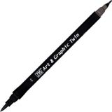 Zig Art Graphic Twin Marker 74 Dark Gray Çizim Kalemi