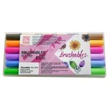 Zig Brushables 2 Renk Tonu Fırça Uçlu Marker Kalem 6'Lı Parlak Renkler Set
