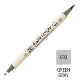 Zig Fabricolor Twin Brush Green Grey Kumaş Boyama Kalemi