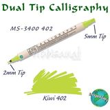 Zig Kaligrafi Çift Uçlu Kaligrafi Kalemi 2 mm 5 mm 402 Kivi - Yaprak Yeşil