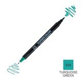 Zig Kurecolor Mangaka Fine & Brush CNKC-2200 534 Turquoise Green Çift Taraflı Markör Kalem