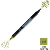 Zig Kurecolor Mangaka Fine & Brush CNKC-2200 542 Mid Green Çift Taraflı Markör Kalem