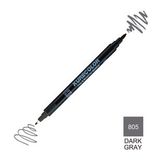 Zig Kurecolor Mangaka Fine & Brush CNKC-2200 805 Dark Gray Çift Taraflı Markör Kalem