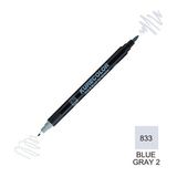 Zig Kurecolor Mangaka Fine & Brush CNKC-2200 833 Blue Gray 2 Çift Taraflı Markör Kalem