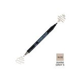 Zig Kurecolor Mangaka Fine & Brush CNKC-2200 W.05 Warm Gray 05 Çift Taraflı Markör Kalem