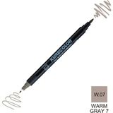 Zig Kurecolor Mangaka Fine & Brush CNKC-2200 W.07 Warm Gray 07 Çift Taraflı Markör Kalem