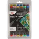 Zig Kurecolor Twin S Çift Uçlu Marker Kalem Seti 12 Renk Dull Colors