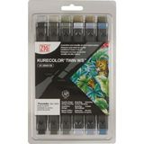 Zig Kurecolor Twin S Çift Uçlu Marker Kalem Seti 12 Renk Gray Colors