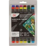 Zig Kurecolor Twin S Çift Uçlu Marker Kalem Seti 12 Renk Natural Colors