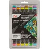 Zig Kurecolor Twin S Çift Uçlu Marker Kalem Seti 12 Renk Pale Colors