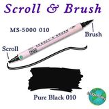 Zig Scroll & Brush Çift Çizgi ve Fırça Uçlu Kaligrafi ve Gölgeleme Kalemi 010 Pure Siyah