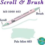 Zig Scroll & Brush Çift Çizgi ve Fırça Uçlu Kaligrafi ve Gölgeleme Kalemi 403 Pale Mint