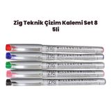 Zig Set 8 6'lı 0,1 mm Teknik Çizim Kalem